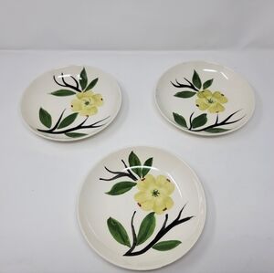 3 Dixie Dogwood 8 inch Salad Plates by Joni China hand painted vintage